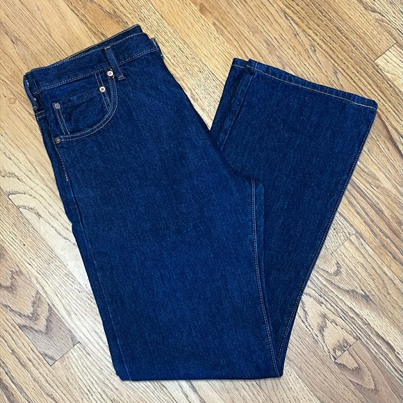 Levi's 517 Boot Cut Dark Wash Made Aug 2013 Blue Jeans Men's W/34 L/32 - Picture 7 of 12